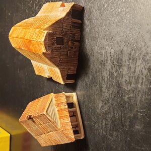 Keller Charles #3042 cottage & #3065 barn vintage miniatures made in England